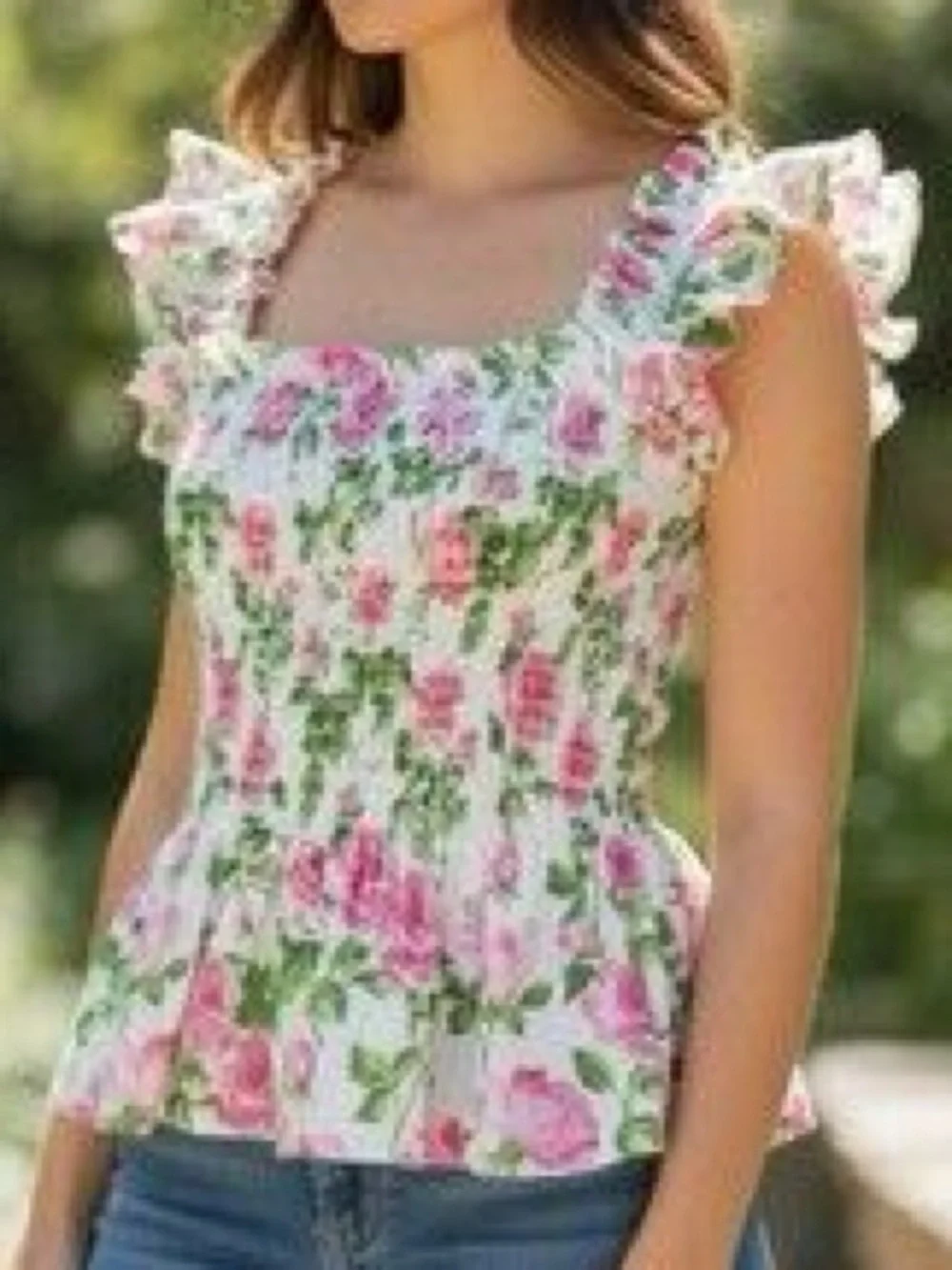 Hill House | White Floral The Paz Smocked Linen Top L Chic Coquette Cottagecore